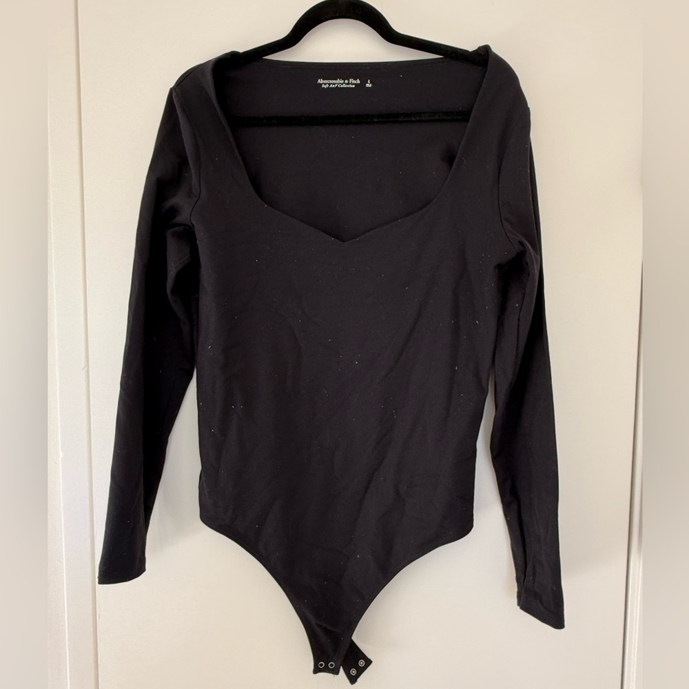 Abercrombie & Fitch Black Long Sleeve Bodysuit